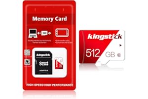 KINGSTICK 512GB Mini-SD-Karte, TF-Karte 512GB Speicherkarte mit SD-Kartenadapter High-Speed-Klasse 10 Mini-SD-Karte für Android-Smartphones, Kameras, Tablets und Drohnen