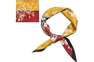 ZhaoCo Kwadratowe szaliki 100% jedwab morwowy, 66 x 66 cm / 26 x 26 cali mały modny miękki szalik na szyję prezenty dla kobiet