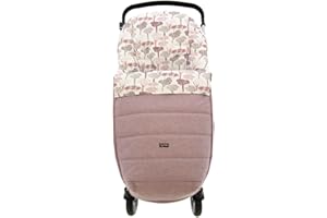Saco Silla de Paseo Universal Rosy Fuentes- Saco Carrito Bebé - Funda de silla de paseo - Equipado para ser Ajustado perfectamente 0-rosa empolvado