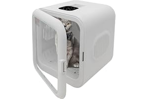 Donened - Asciugatrice automatica per animali domestici per gatti e cani, 800 W, scatola di asciugatura intelligente per animali domestici, asciugatura a 360°, funzione di controllo della temperatura,