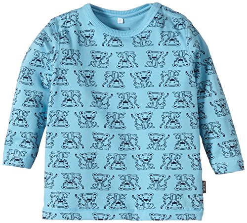 NAME IT Baby-Boys Ferdinand NB CU LS Top 115 Polo Shirt, Multicoloured (Blue Grotto), 3-6 Months (Manufacturer Size: 68)