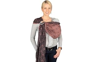 Hoppediz Ring-Sling, Baby-Tragetuch ab Geburt, 100 % kbA-Baumwolle, Design Malmö rose