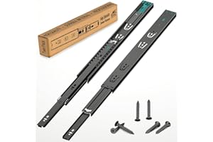 DSL DAILY SUPPLY LTD. DSL Push to Open Drawer Runners, 1 Pair Full Extension Ball Bearing Draw Runner/Slides Heavy Duty 60kg Capacity Side Mount Kitchen Cabinet Slides Replacement Rails Gliders(400mm 16'')