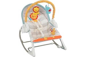 Fisher-Price Baby Gear - Altalena 3-in-1 Cuccioli della Natura a 6 velocità, con 16 Melodie, Suoni della Natura Rilassanti e 1 Arco Giochi Removibile, BFH07