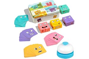 Montessori-pusselleksak med ansiktsförändrande kub, träkubpussel, 3D-pusselspel för barn från 3 år och uppåt (med klocka)