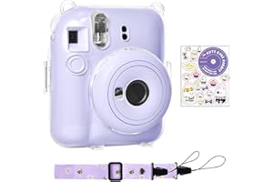 Funda transparente Rieibi para Fuji Instax Mini 12, bolsa de transporte con almacenamiento y correa