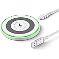Wireless Charger, Wireless Charging Pad Qi-Certified 15W Max for Google Pixel 9/8a/7/6 Pro, Samsung Galaxy S25 Ultra/S24/S23+/S22/S21/S20/S10/S9/Note 20/10/Z Flip 6/5/4, iPhone 16/15/14/13/12 Pro Max