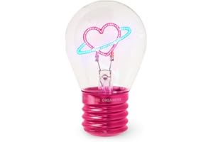 Legami - Lampada da Tavolo a forma di Lampadina, Ricaricabile con Cavo USB, Senza Fili, Bulb Fiction, Tema Planet Heart, 6.8 x 10.3 cm