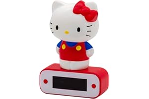 TEKNOFUN Light-up 3D Figurine Alarm Clock, Vinyl, Red, 10