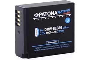 Patona Platinum - zamiennik akumulatora Panasonic DMW BLG10 E (1000mAh) z Infochip Intelligent Battery System - Lumix DC GX9 TZ202 TZ91 DMC TZ101 TZ81 GF6 GX7 GX80 LX100 S6 itp.