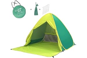 Tente de Plage, Magicorange Pop Up Baby Beach Beach Shade, UPF 50+ Tente Portable instantanée Abri Solaire pour 2-3 Personnes, Tente de Plage Automatique pour bébé avec Sac de Transport (Vert)