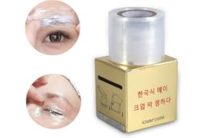 BRRNOO 200m Transparenter Tattoo Wrap Film 4,2cm Breite Umweltfreundlich Ultradünn Mit Schneidspitze Augenbrauen Abdeckfolie Make-up Schutzfolie für Tätowierung und Kosmetik
