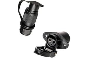 BEIJISTAR Spina per Rimorchio 3 Poli e Presa per Rimorchio 3 Poli, Spina per Trattore 3 Poli, 12V Connettore Presa Spina per Rimorchio 3 Poli Impermeabile, per RV Barca Caravan (2 Punti di Montaggio)