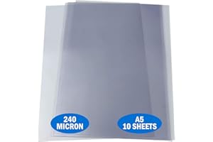 Essential Arts A5 Clear Acetate 240 Micron Pack of 10 Sheets. Extra Thick PVC Binding Cover Ideal for Etching, Craft, Stencils Picture Frames and Gifts - 148x210mm