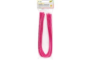 folia 77823 Chenille Wire Pipe Cleaners Pack of 10 Pink Diameter 8 mm and 50 cm Long Ideal for Children to Craft and Design Animals, Figures and Other Shapes