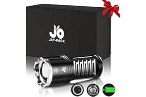 JAY-PARK Torcia LED Potente Professionale 1000000 Lumen, Torcia LED Ricaricabile 3 Modalità, 10800 mAh Batteria, Zoomabile, Impermeabile IP67 Per Campeggio, Escursioni, Emergenze
