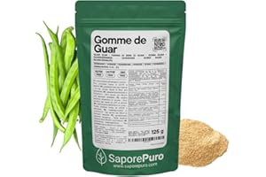 Saporepuro Farine de graine de Guar - Gomme de Guar - 125 gr - Idéal pour les glaces et sorbets - Pure 100%