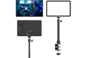 PICTRON VIJIM K20 Professional Key Light with 600 lumens and 10W, 11" Desk Mount LED Video Light Panel Lighting Kit with Remote, 2500K-9000K Bi-Color Photography streaming light for YouTube/Live streaming
