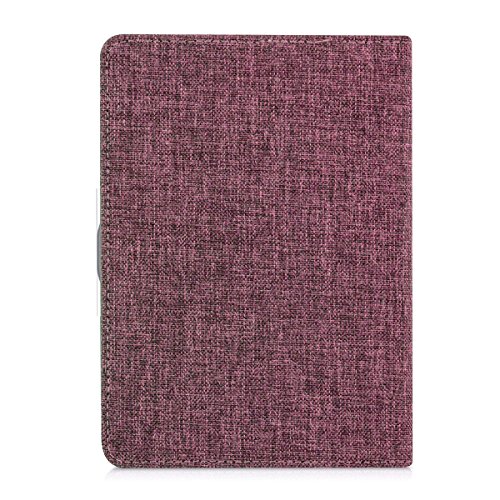 kwmobile Hülle für Tolino Vision 1 / 2 / 3 / 4 HD – Flipcover Case eReader Schutzhülle – Bookstyle Klapphülle Stoff Design Pink - 3