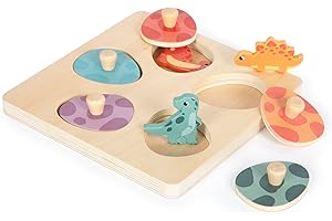 small foot Puzzle à poser et mémo « Dino », 6 pièces de puzzle, à partir de 12 mois, 12649