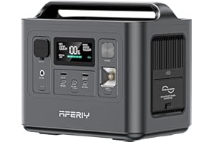 AFERIY 800W Tragbare Powerstation, 512Wh LiFePO4 Batterie, 1 Stunde Schnellladung, AC 230V, UPS, 3500+Ladezyklen, Solar Generator für Outdoor Camping/RV/Home Backup, 7 Jahre Garantie