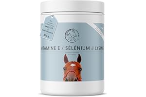 Annimally Sélénium, Vitamine E, L-Lysine Poudre pour Chevaux 800g - Complexe de Vitamine E, L-Lysine et Sélénium pour Soutenir la Musculature et Les Performances - Complément Alimentaire pour Cheval