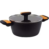 Fackelmann Soft Saucepan with Lid, Non-Stick, 20 cm, Forged Aluminum, Greblon Ceramic Coating PFA Free, Suitable for Inductio