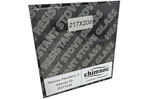 Chimsoc Replacement Stove Glass - Stovax Stockton 3 / Kensal 20 (217mm x 206mm Rectangular)