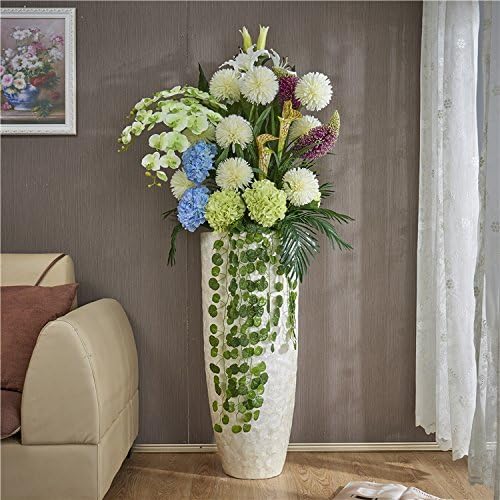 GUANGMING77 Glass Steel Vase Flower Flower Flower Set Floor Living Room Decoration Villa Decoration,Put Bottle Onion Cone Shell Suit