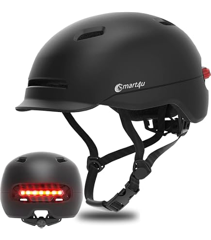 Casque Vélo SMART4U SH50U Avec éclairage LED Intelligent - Détection Lumière, 7 LEDs, Autonomie 36h