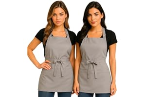 DIDART HANDMADE Pack 2 delantales mujer y niña impermeables con 3 bolsillos – Ajustables y sin plancha– Ideal para cocina, barbacoa o camareras. Mandil camarera