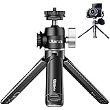 Mini Camera Tripod, ULANZI Compact Tripod with Handgrip w Metal 360° Rotating Ball Head w Cold Shoe Mount, Leg Extendable Tra