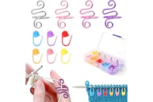FANGWSSIBEI 60Pcs Stitch Markers Crochet & 4Pcs Crochet Tension Rings, Crochet Set with Adjustable Knitting Thimble Rings and Knitting Markers, for Beginner Sewing DIY Handmade (with Storage Box)