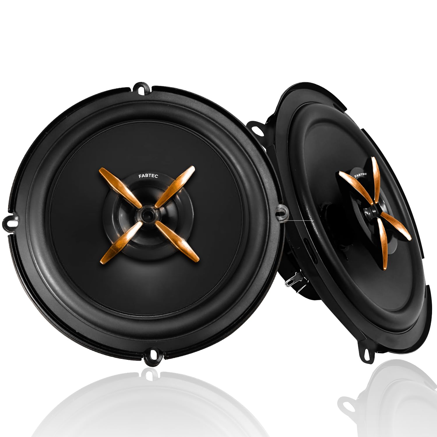 FABTEC 6Inch Coaxial 3way Speaker for Car 320w Peak Power Bass woofer 4ohm Black