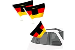 ‎PIERSANDO Piersando Autofahne Set 2 Stück Auto Fahne EM WM Länderflagge - Fussball Eishockey Handball Basketball Fanartikel