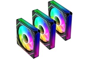 TZMRIT Prism 6PRO Reverse Blade RGB PC Ventilatore 120 mm 3Pz [Tre specchi infiniti sulla pagina][1600±10% RPM] 5V3PIN ARGB e 12V4PIN PWM Ventilatore Nero