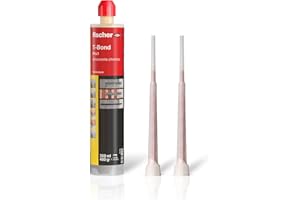 Fischer T-BOND 300 Pro. 1, Tassello Chimico in Resina Hybrid, Ancorante ad iniezione Bi-componente Ibrido per Calcestruzzo Fessurato e Muratura