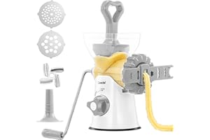 ‎GEEDEL Pastry Press, Meat Mincer with Biscuit Attachment, Biscuit Press with Crank, Sausage Filler for Minced Meat, Sausages, Biscuits, Churros, etc.