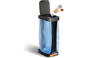 Novaliv Müllsackständer mit Deckel für 70L-120L Müllsäcke, extra Robust & Fester Stand Outdoor geeignet, gelber Sack Müllständer Gelbersack-Halter Müll Abfall Ständer Aufbewahrung Mülltonne