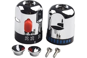 Oniissy Manopole di controllo termostatiche, manopole di ricambio termostatiche e di controllo dell'acqua on off per combo per rubinetti miscelatore per vasca da bagno, doccia, realizzate in materiale