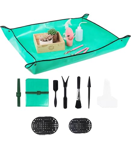 BIUWING 2 Umtopfmatten, 68,1 X 68,1 Cm – Wasserdichte Gartenmatte Für Drinnen, Faltbar