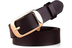 DORRISO Elegante Cinturón Mujer Cinturón de Piel vacuno Para Mujeres Con la hebilla del Pin de la Aleación Viajar Cinturón 105CM 110CM 115CM