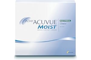 ‎ACUVUE ACUVUE MOIST 1-DAY Multifocal Tageslinsen spenden Feuchtigkeit – Tageskontaktlinsen mit -5,5 dpt und BC 8.4 – UV Schutz & Komfortables Tragegefühl – 90 Linsen