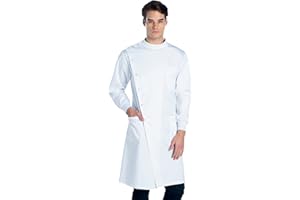 Dr. James Premium Howie Style Unisex Lab Coat for Men & Women, Cuffed Sleeves, Classic Fit, Snap Closing, 43" Length