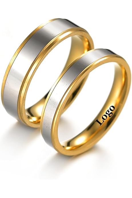 Alianzas Boda Anillo De Compromiso Acero Inoxidable ANAZOZ