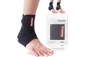 Dualeco Réglable Chevillere 1 Pièce, Attelle Cheville Sport/Football/Running, Chevilliere De Maintien Ligamentaire, Strapping Chevillère Homme/Femme, Protege Cheville