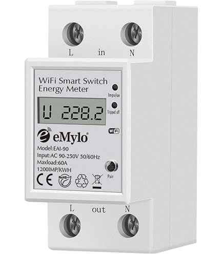 Contatore Energia Monofase SDM230 Modbus RS485 - 100A, LCD Retroilluminato, Certificato MID, Su Guida DIN