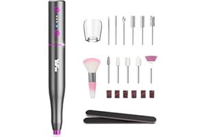 Kabellos Nagelfräser für Gelnägel, YaFex Upgrade Nagelfräser Akku 11 in 1 Professionelle Elektrische Nagelfeile Fräser Für Gelnägel, Maniküre Pediküre Set, USB Wiederaufladbare, 20000u/min, Nail Drill