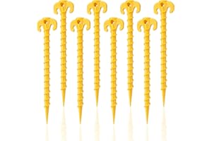 Tzt Lot de 10 piquets de tente à visser - 25 cm - 20 cm - 8 piquets de tente - 25 cm - Heavy Duty Beach - Piquets de canopy pour le camping, la randonnée