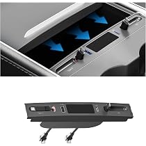 USB-Hub Ladegerät Für Tesla Model Y/3 – Schnelles Laden Mit 2x USB-A & 1x USB-C | Mittelkonsole, 27 W, Einfach Zu Installieren